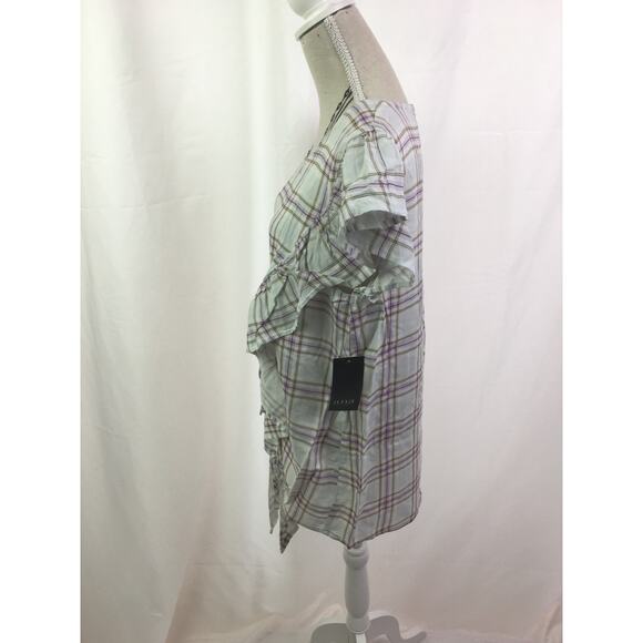 A.n.a. Ruffle short sleeve tee plaid XL - Picture 8 of 12